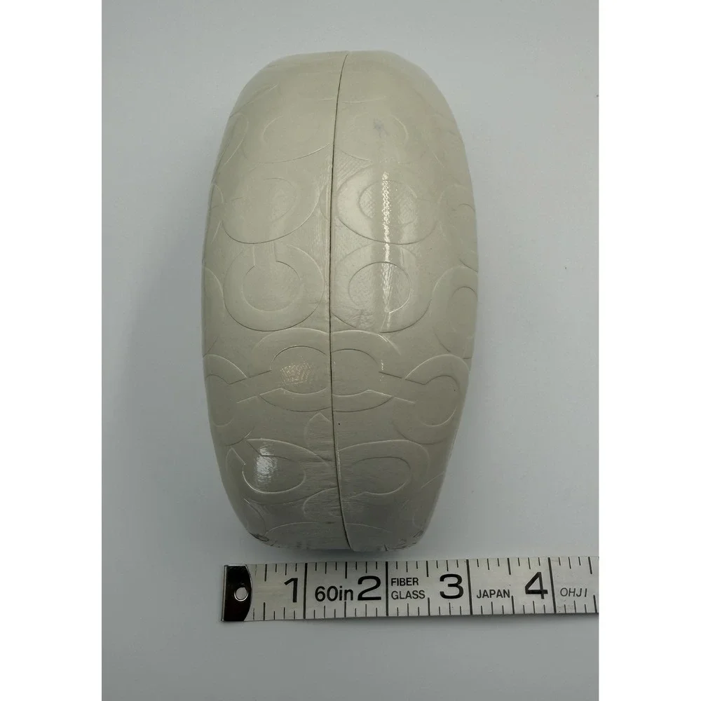COACH Eyeglasses Sunglasses Hard Clamshell Case White w/ Signature 